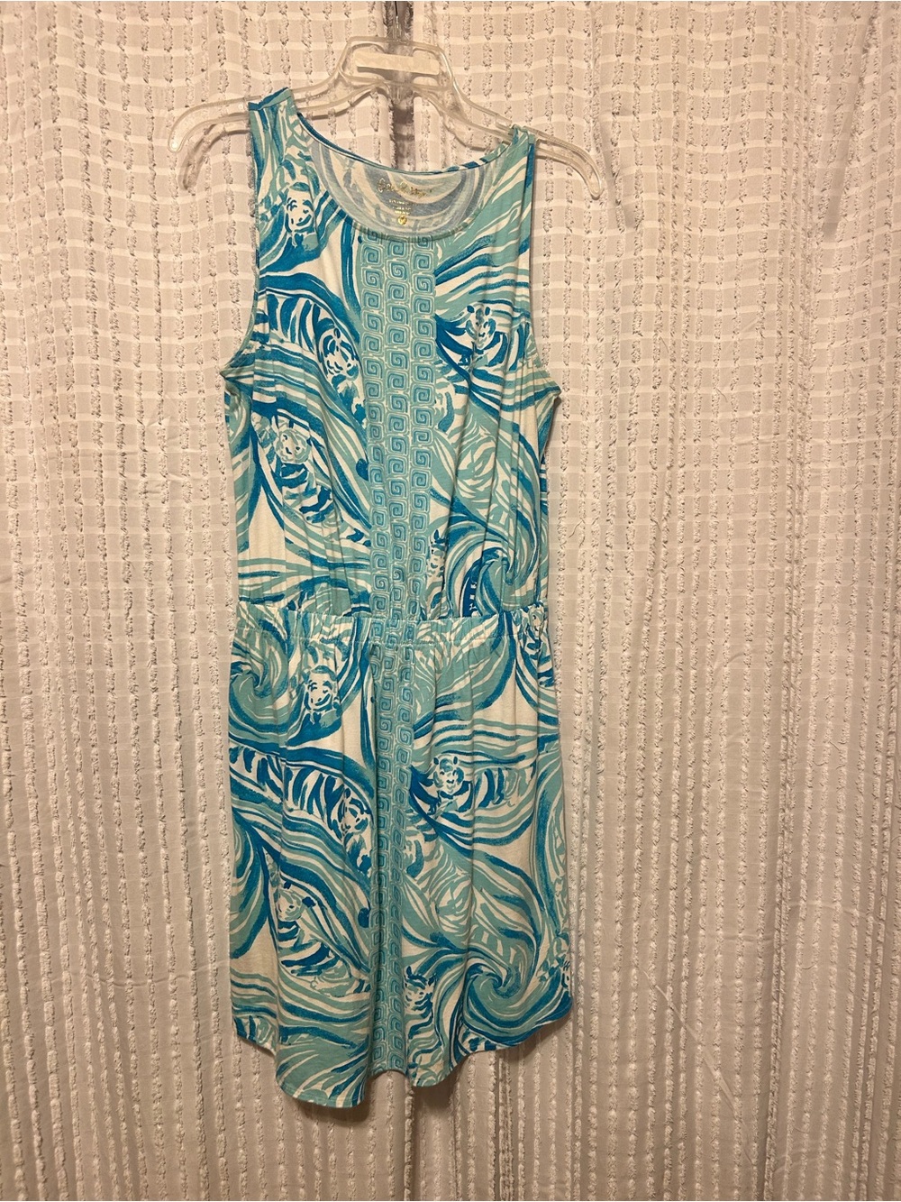 Lilly Pulitzer Windward Sea‎ Ruffles Engineered Print Tank Dress